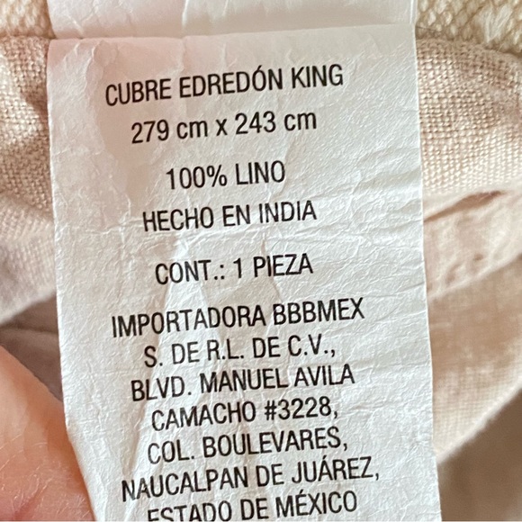 WAMSUTTA Vintage - King Duvet Cover / Washed Linen (BEIGE) - Picture 6 of 9